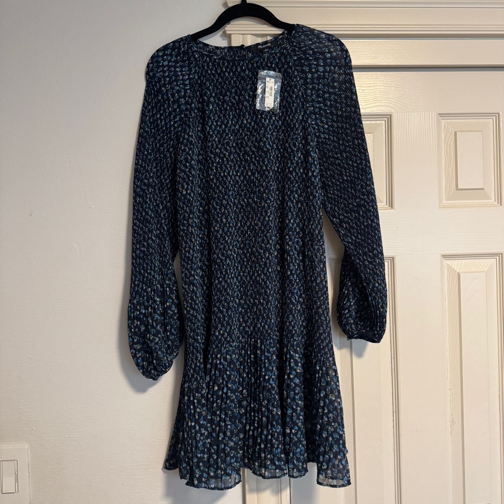 NWT Madewell Crinkled Georgette Mini Dress in Floral